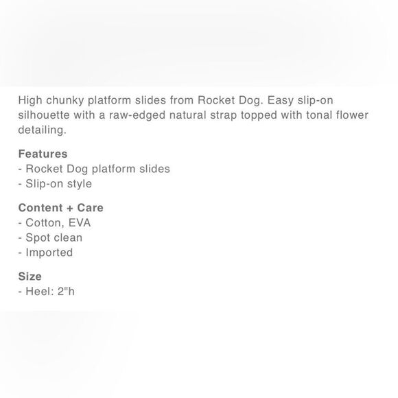 NIB Rocket Dog Hana Orchard platform slides. Size 8 - Picture 5 of 5